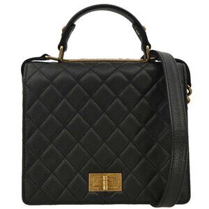 Chanel Black Goatskin Rita Flap Mademoiselle Lock 2way Handbag
